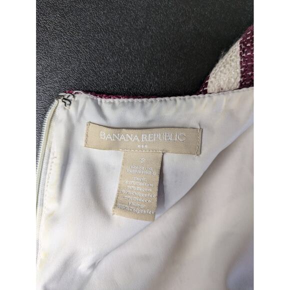 Womens Size 2 Dress Banana Republic Maroon Striped Pencil Dress Knee Length Zip - Picture 11 of 12